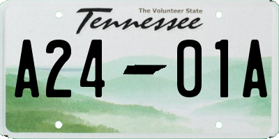 TN license plate A2401A