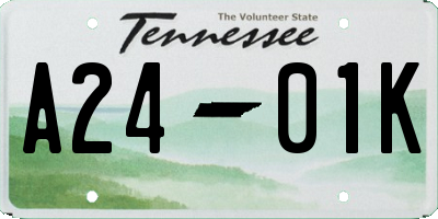TN license plate A2401K