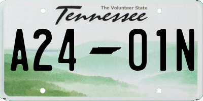 TN license plate A2401N