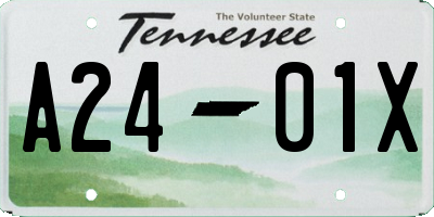 TN license plate A2401X