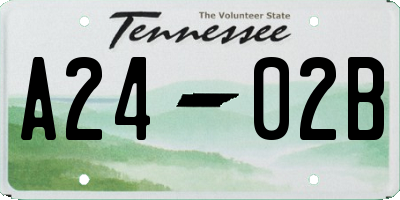 TN license plate A2402B