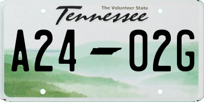 TN license plate A2402G