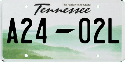 TN license plate A2402L