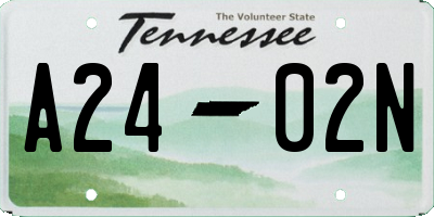 TN license plate A2402N