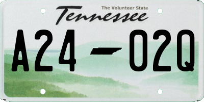 TN license plate A2402Q