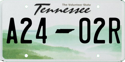 TN license plate A2402R