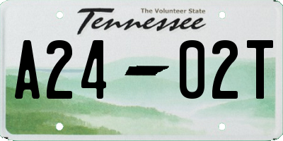 TN license plate A2402T