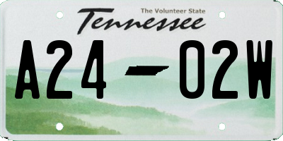 TN license plate A2402W