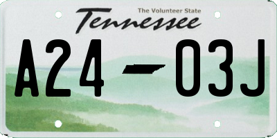 TN license plate A2403J