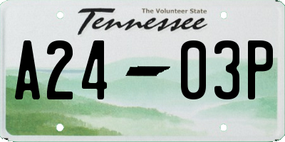 TN license plate A2403P
