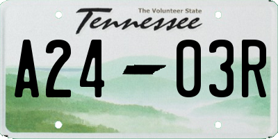 TN license plate A2403R