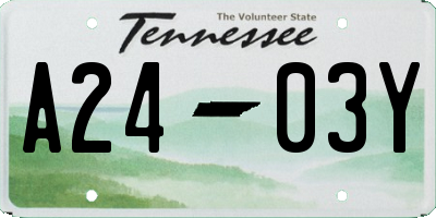 TN license plate A2403Y