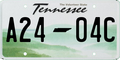 TN license plate A2404C