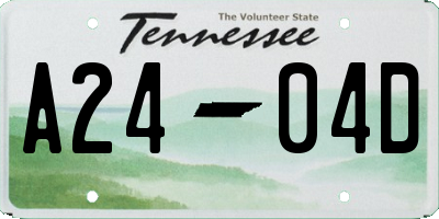 TN license plate A2404D