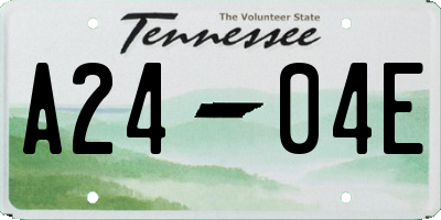 TN license plate A2404E