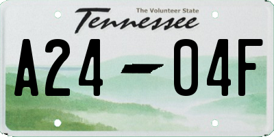 TN license plate A2404F