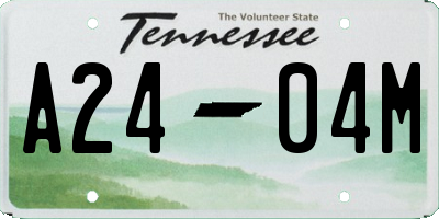 TN license plate A2404M