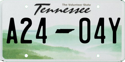 TN license plate A2404Y