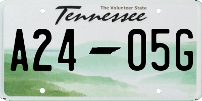 TN license plate A2405G