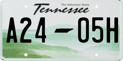 TN license plate A2405H