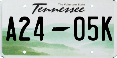 TN license plate A2405K