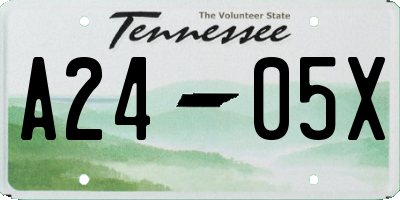 TN license plate A2405X