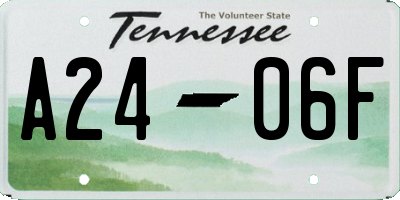 TN license plate A2406F