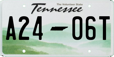 TN license plate A2406T