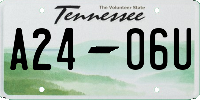 TN license plate A2406U