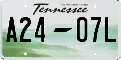 TN license plate A2407L