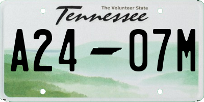 TN license plate A2407M
