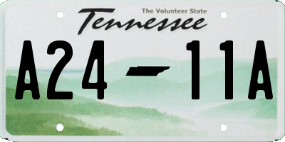 TN license plate A2411A