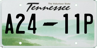 TN license plate A2411P