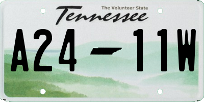 TN license plate A2411W