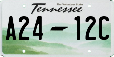 TN license plate A2412C