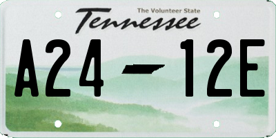 TN license plate A2412E