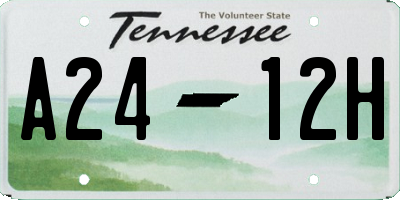 TN license plate A2412H