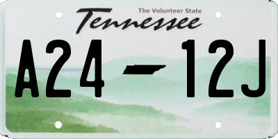TN license plate A2412J