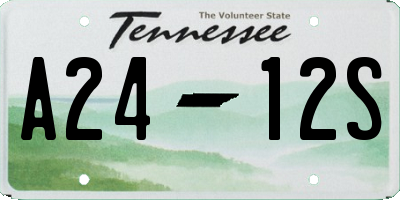TN license plate A2412S