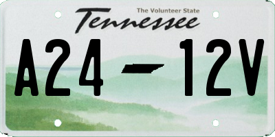 TN license plate A2412V