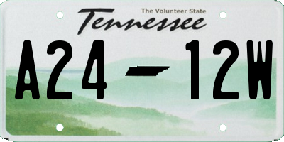 TN license plate A2412W