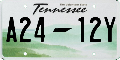 TN license plate A2412Y