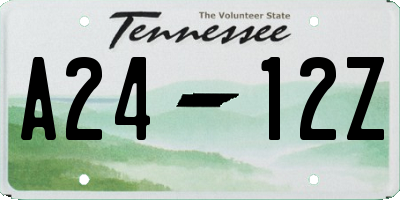 TN license plate A2412Z