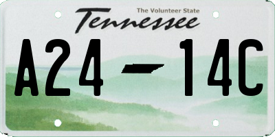 TN license plate A2414C