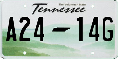 TN license plate A2414G