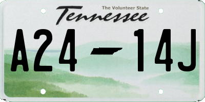 TN license plate A2414J