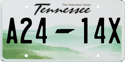 TN license plate A2414X