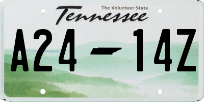 TN license plate A2414Z