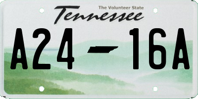 TN license plate A2416A