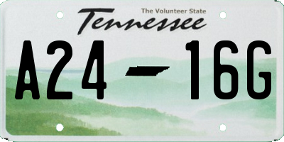 TN license plate A2416G